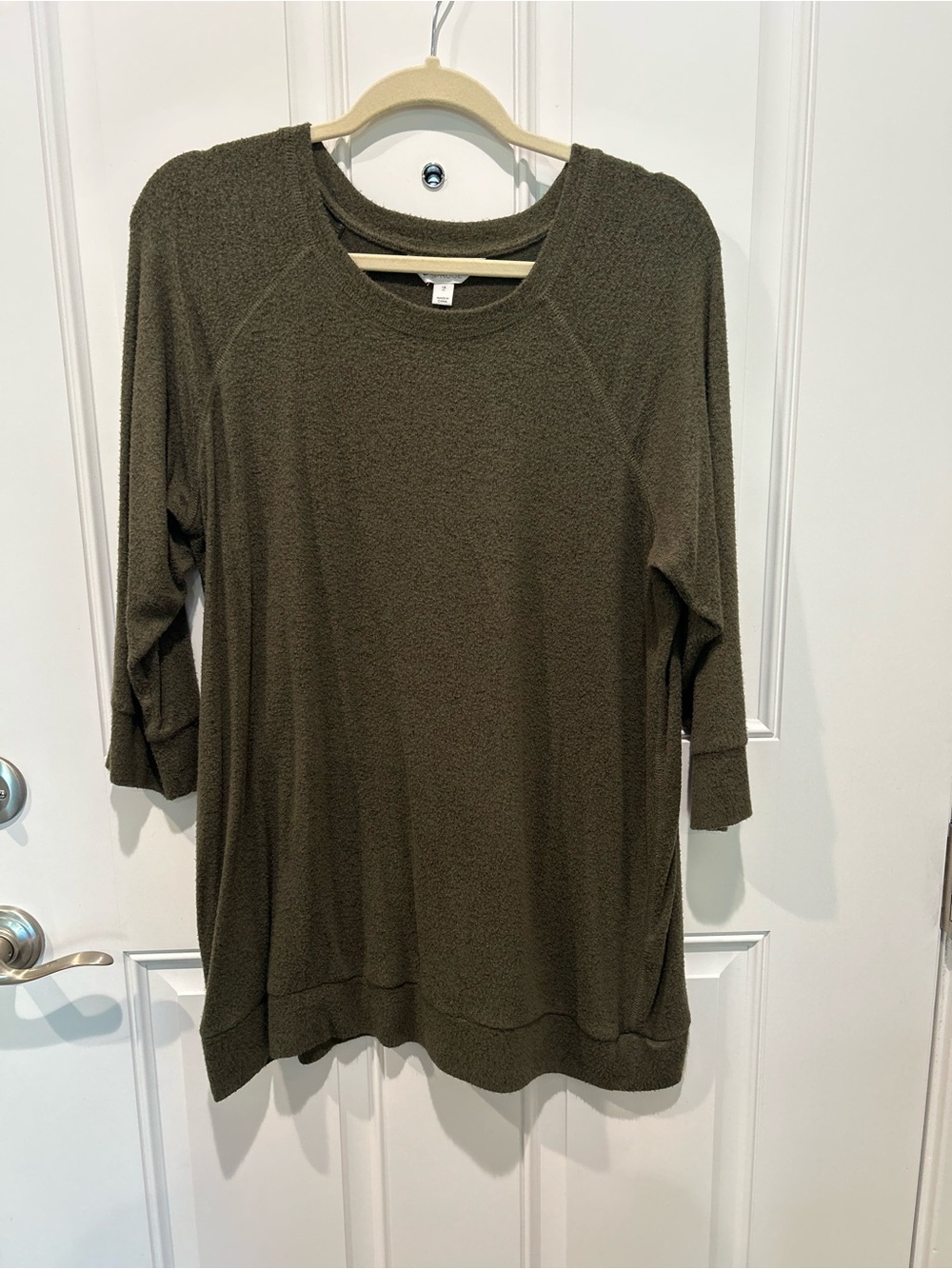 Market & Spruce Olive Green Scoop Neck Pullover Sweater